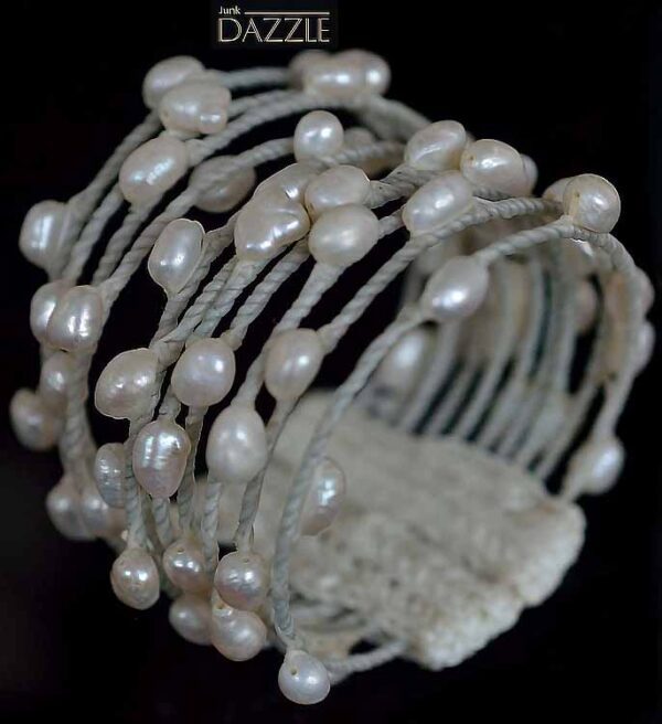 10 LINES FRESH WATER WHITE PEARL BRACELET - Image 3