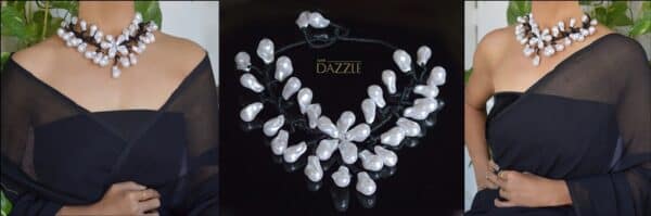 Bespoke designer acrylic baroque pearl necklace