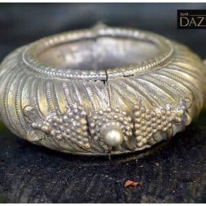 Rare Antique Bronze Engraved Nepali Cuff