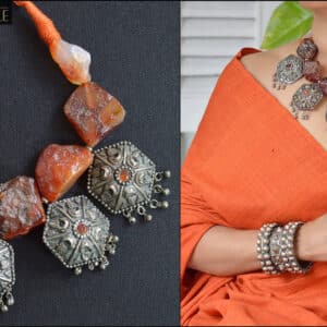 Uncut Carnelian with afghani pendants