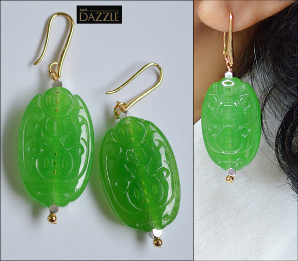 Carved Jade earrings