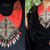 Old Turkoman Bib necklace with beads