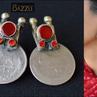 Afghani old coin earrings