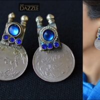 Afghani old coin earrings