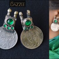 Afghani old coin earrings